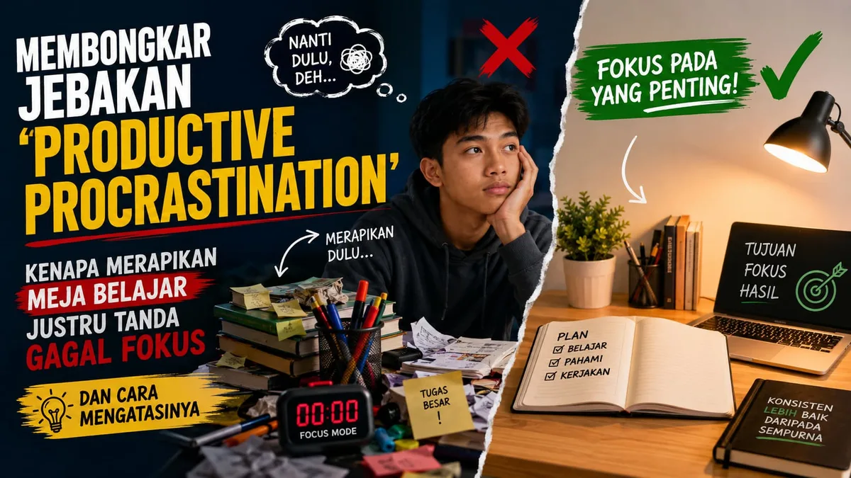Membongkar Jebakan 'Productive Procrastination': Kenapa Merapikan Meja Belajar Justru Tanda Gagal Fokus dan Cara Mengatasinya