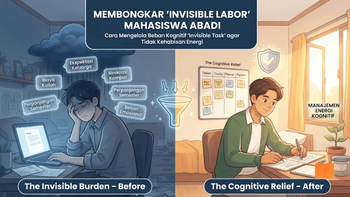 Membongkar 'Invisible Labor' Mahasiswa Abadi: Cara Mengelola Beban Kognitif 'Invisible Task' di Luar Kuliah agar Tidak Kehabisan Energi